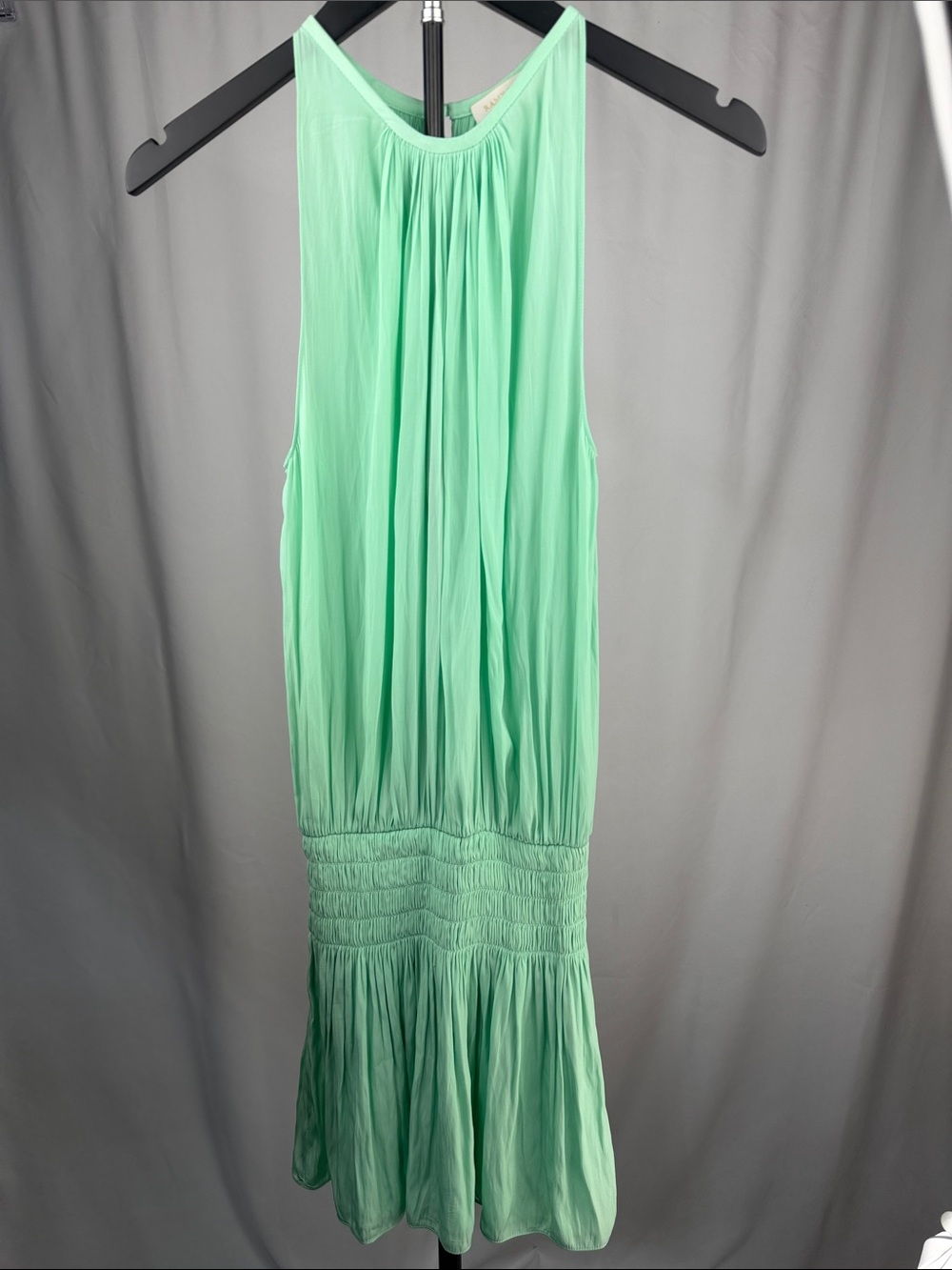 Ramy Brook Paris Sleeveless Dress Capri Green Smocked Waist – Small